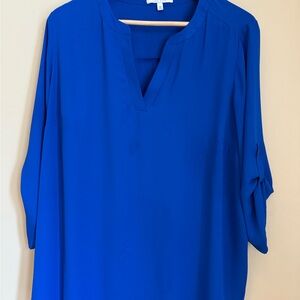 Chaus Blue Relaxed Tunic with 3/4 Sleeves